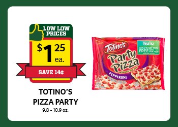 Totino's Pizza Party $1.25 each